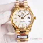 Swissclone Rolex President Day-Date II QF V5 2836 Watch White MOP Dial-Baguette numerals